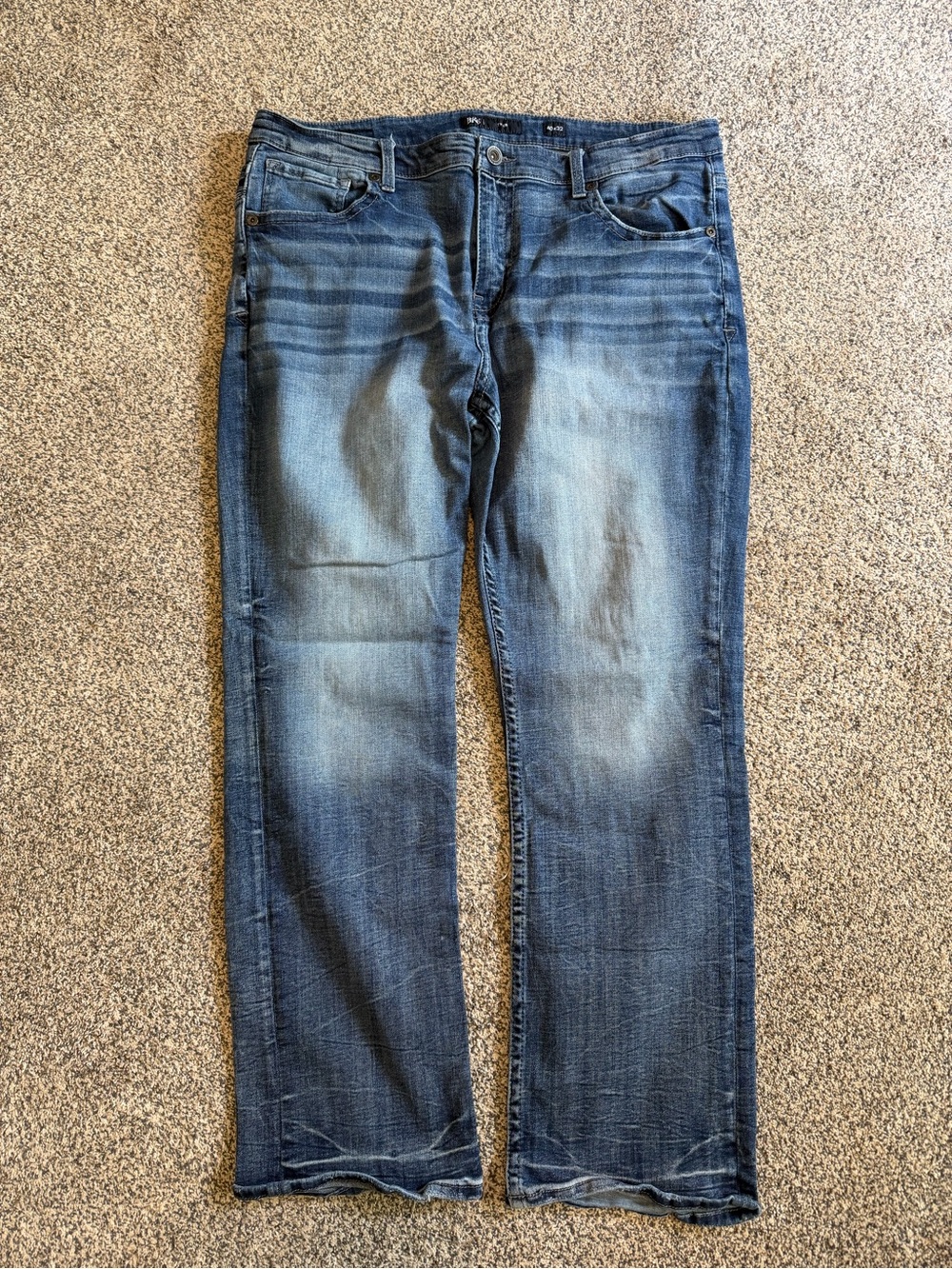 BKE Men's Faded Blue Straight Jeans